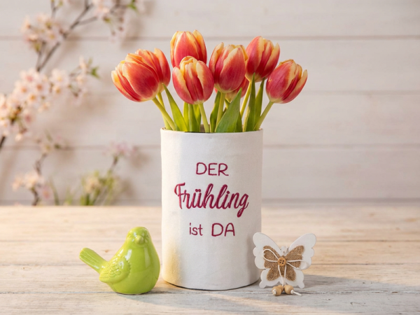 Der Frühling ist da mit Ranke - Vollstick Stickdatei